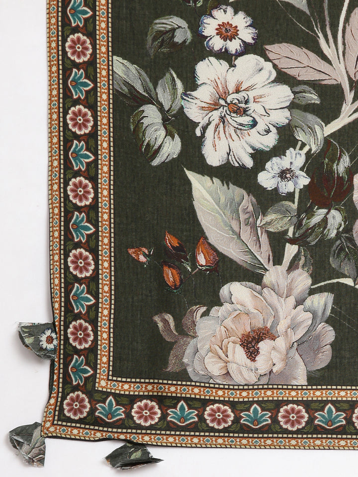 Neerus Green raw silk straight suit set - detail view 4