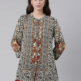 Neerus Multi Curved Floral Casual Kurti