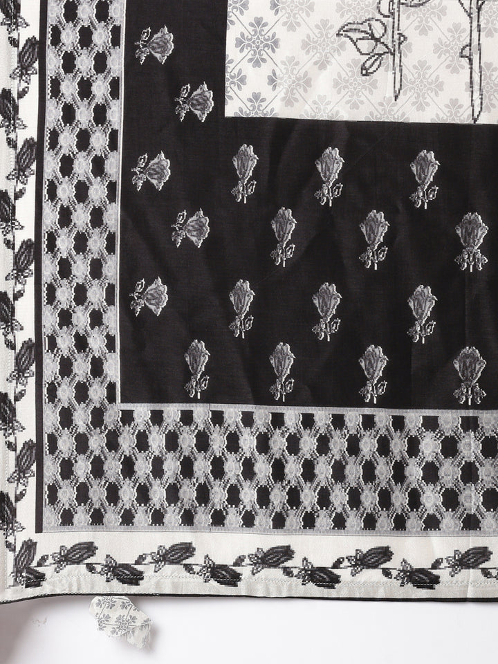 Black Georgette Printed Three Piece Set