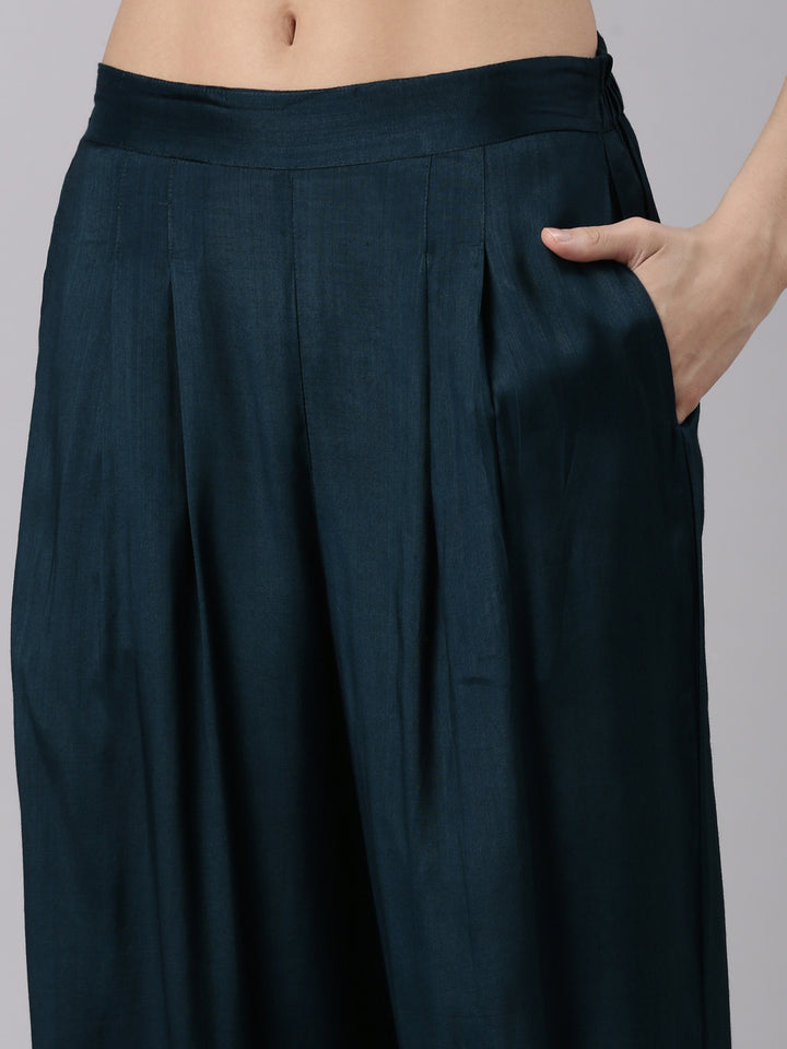 Rama Green Georgette Anarkali Three Piece Set