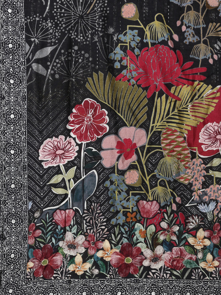 Off White Muslin Printed Three Piece Set