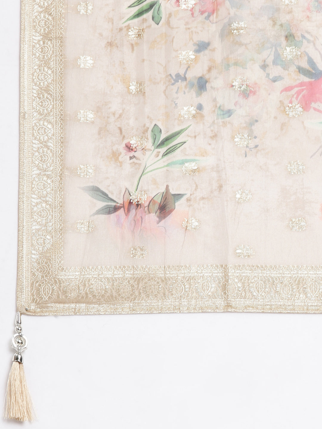 Neerus Gold printed straight suit set - detail view 4