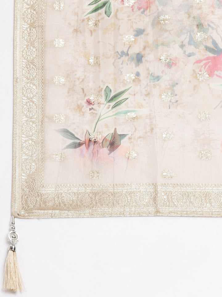Neerus Gold printed straight suit set - detail view 4