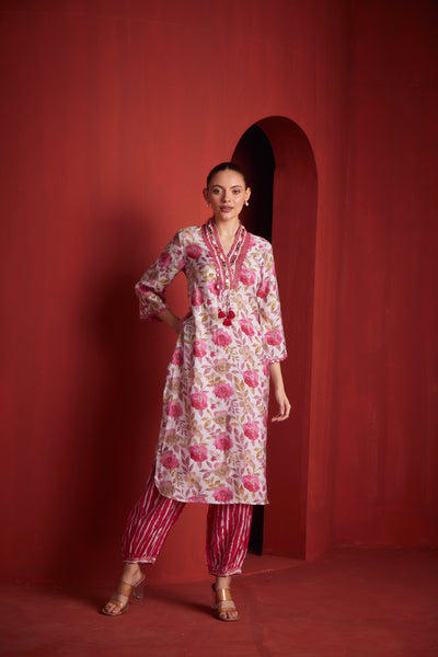 NEERU'S WOMENS PINK KURTA SET