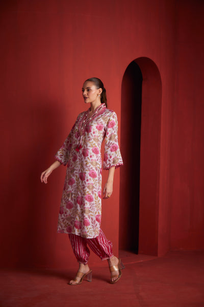 NEERU'S WOMENS PINK KURTA SET