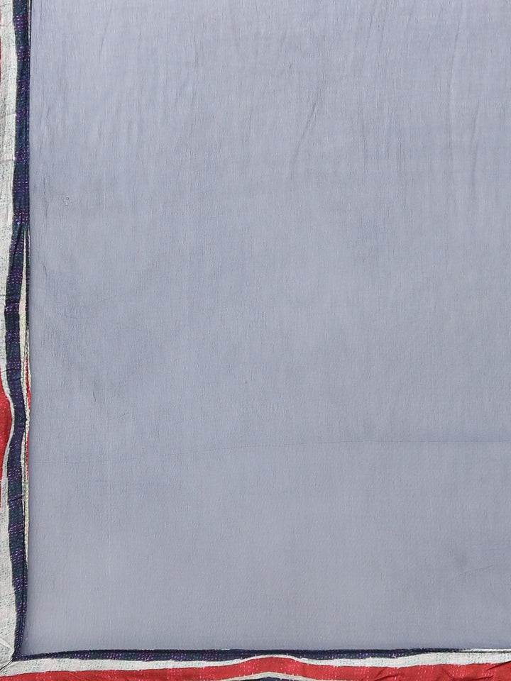 Neerus Blue Regular Straight Chevron Kurta Sets And Trousers With Dupatta