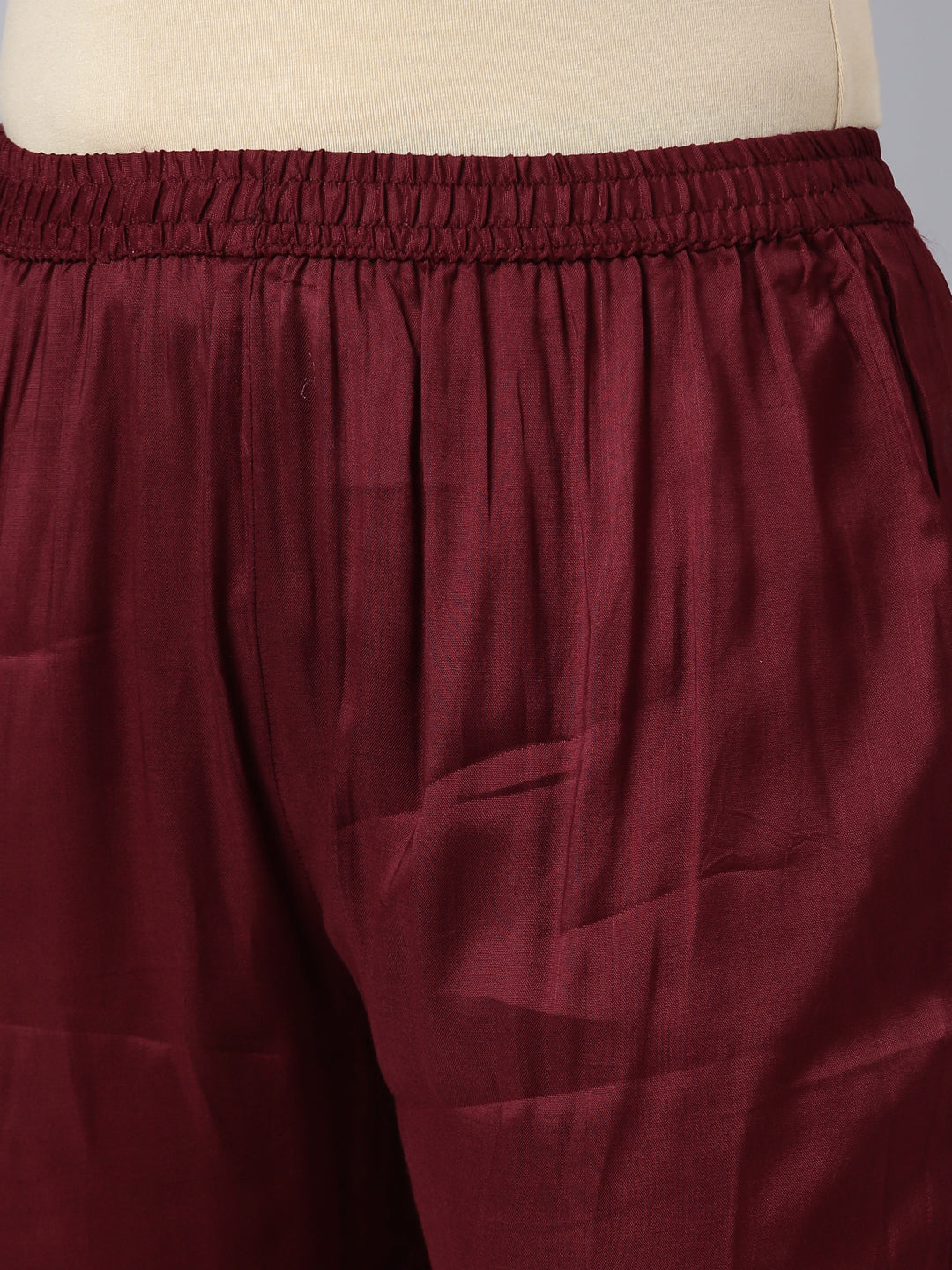 Neerus Maroon Shantoon printed suit set - detail view 3
