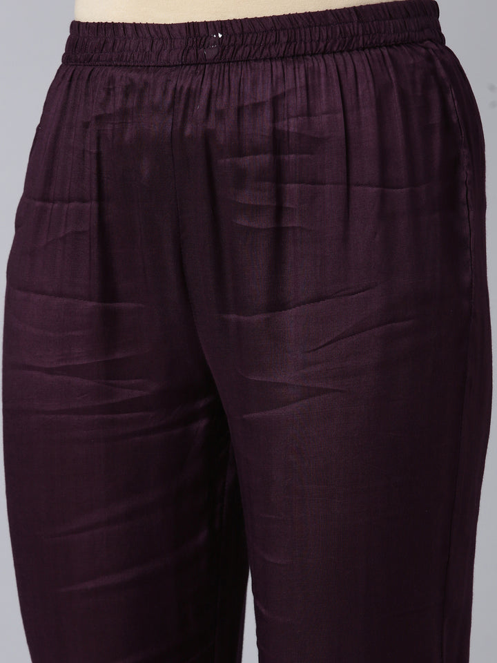 Neerus Purple printed paisley suit set - detail view 3