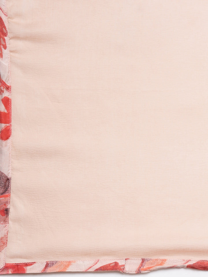 Neerus Orange printed floral suit set - detail view 4