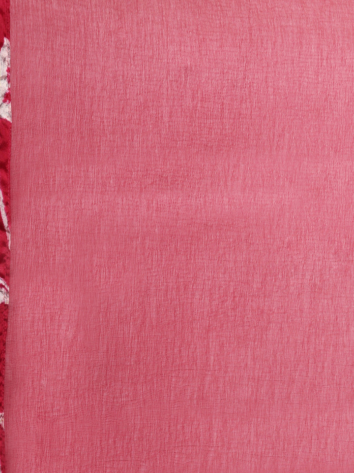 Neerus Pink floral printed straight suit set - detail view 3