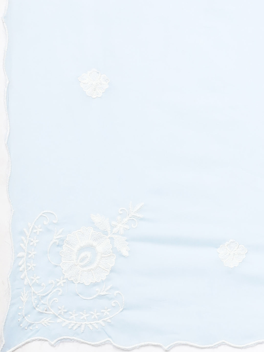 Neerus Blue panelled straight kurta suit set with dupatta - detail view 5