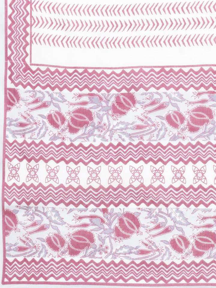 Neerus Maroon cotton printed suit set - detail view 5