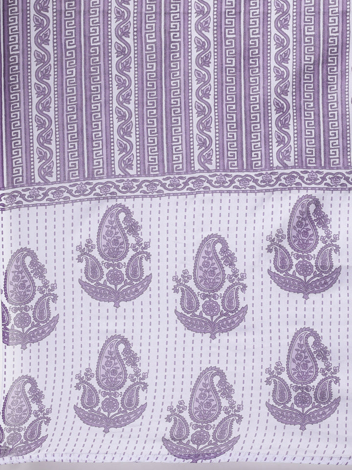 Neerus Purple cotton printed suit set - detail view 5