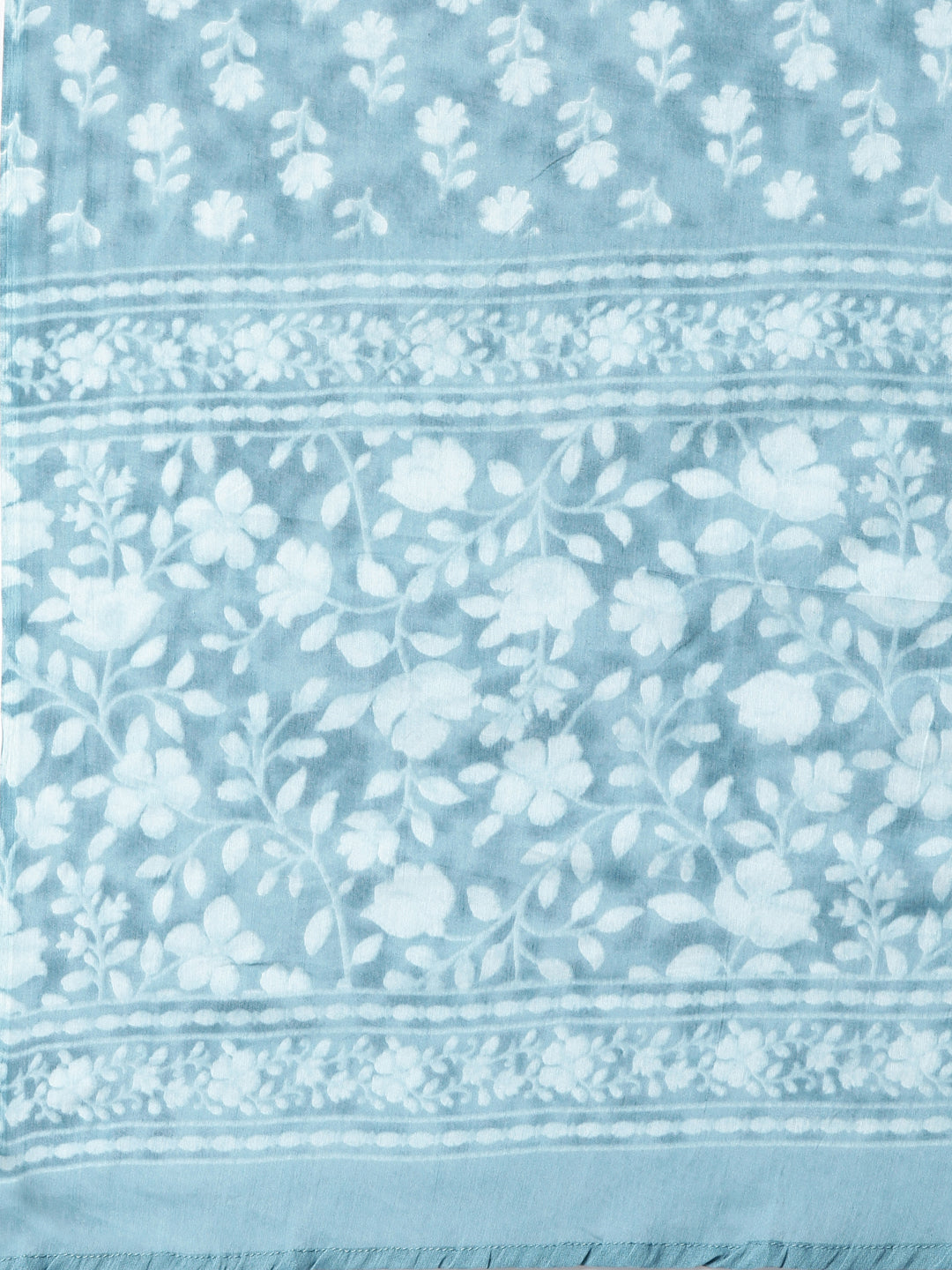 Neerus Green printed straight suit set kurta trouser dupatta - detail view 5