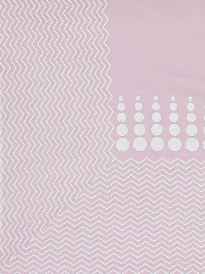 Neerus Pink Printed Anarkali Kurta and Trousers With Dupatta