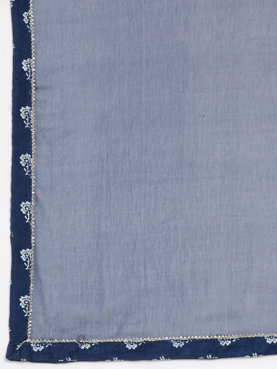 Neerus Blue Regular Straight Printed Kurta and Trousers With Dupatta