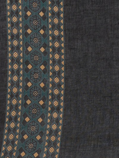 Neerus Black Printed Anarkali Kurta and Trousers With Dupatta