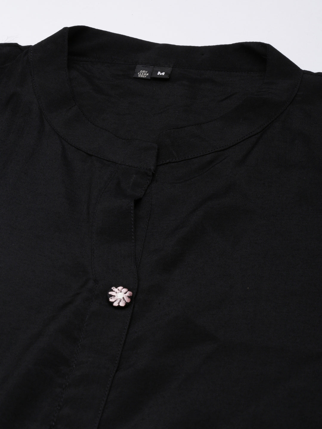 Neerus Black printed floral kurta set with palazzo - detail view 1
