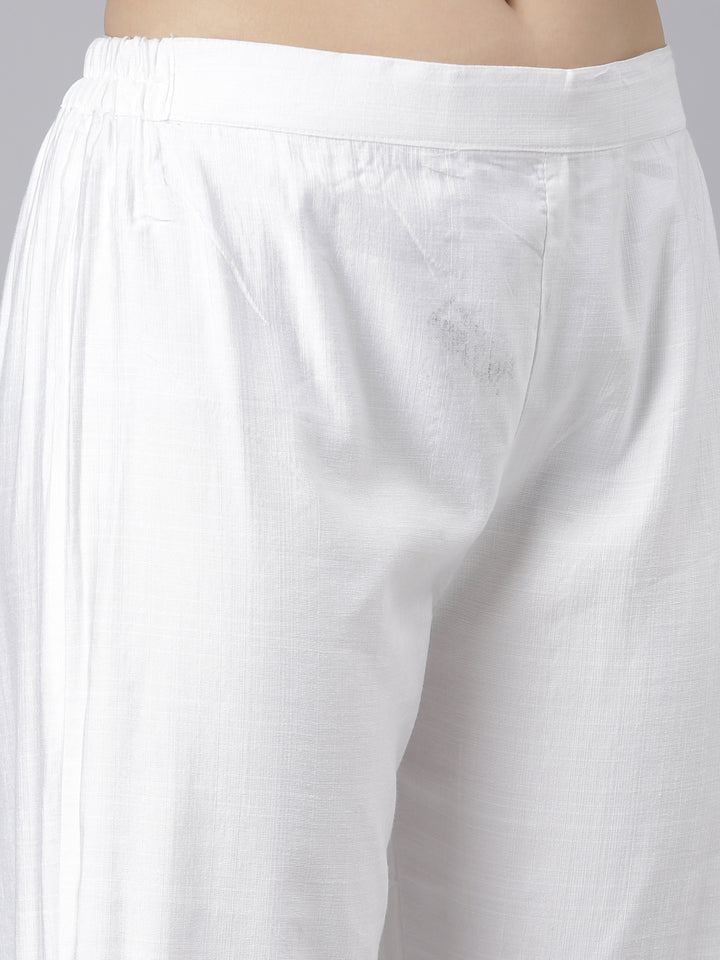 Neerus White floral printed kurta set - detail view 3