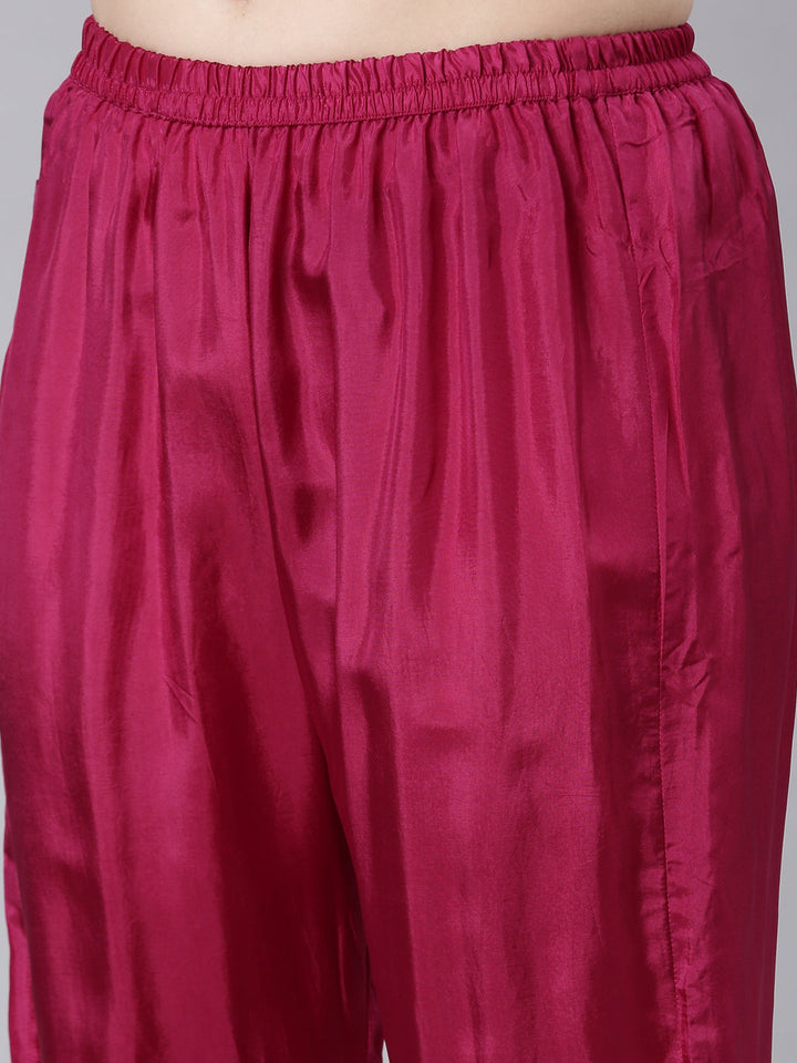 Neerus Multi Panelled Flared Floral Kurta And Trousers