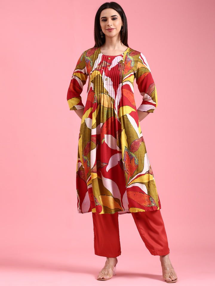 Rust Rayon Two Piece Set