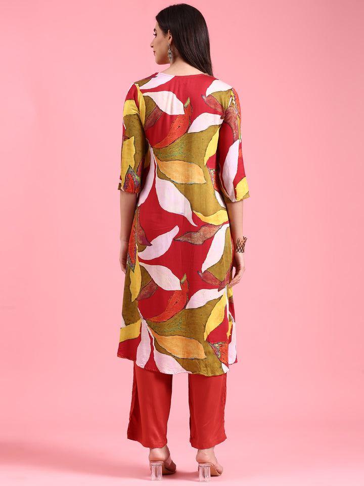 Rust Rayon Two Piece Set