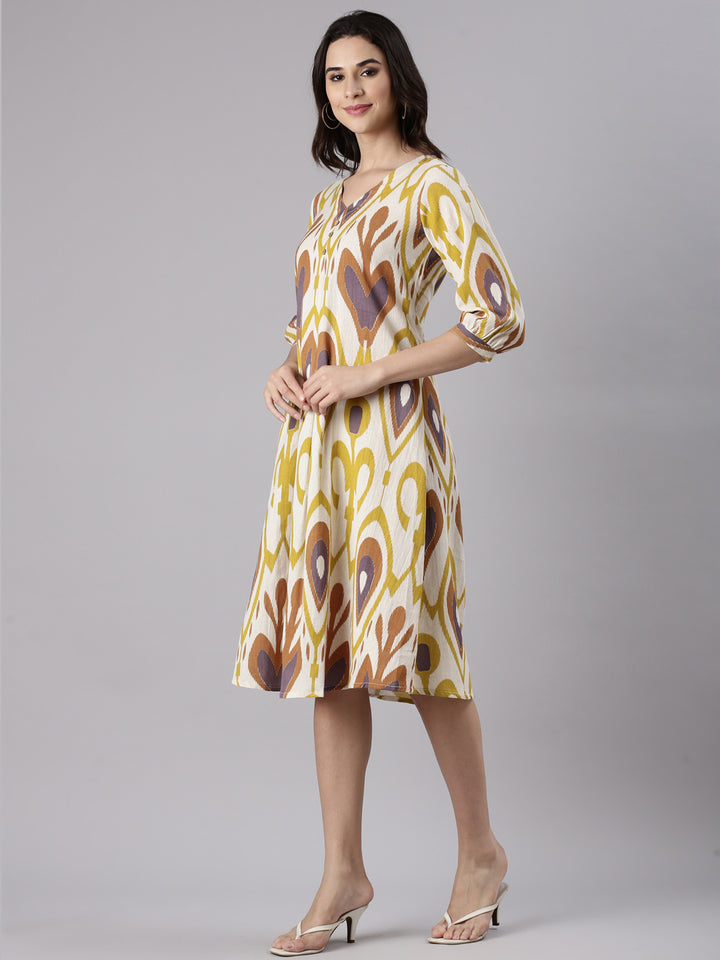 Lemon Cotton Flex Printed Kurta