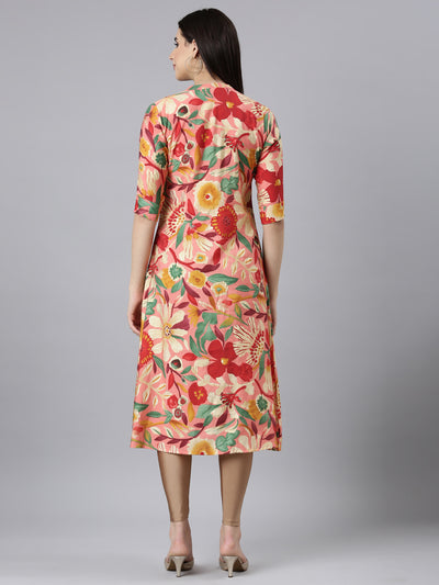 Neerus Multi Regular Straight Floral Kurtas