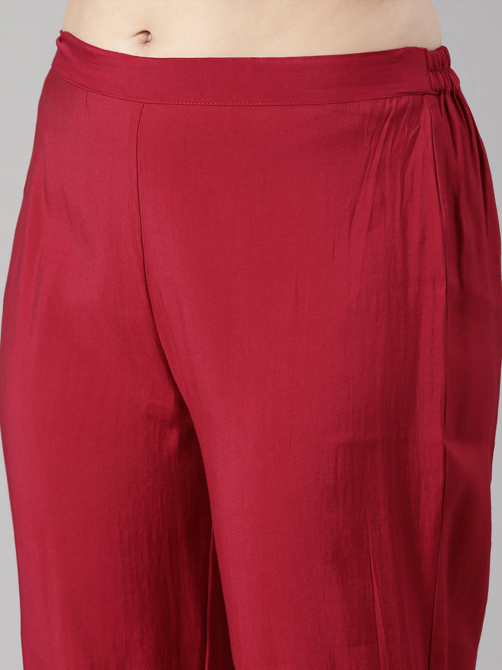Neerus Pink printed striped kurta set with trouser - detail view 3