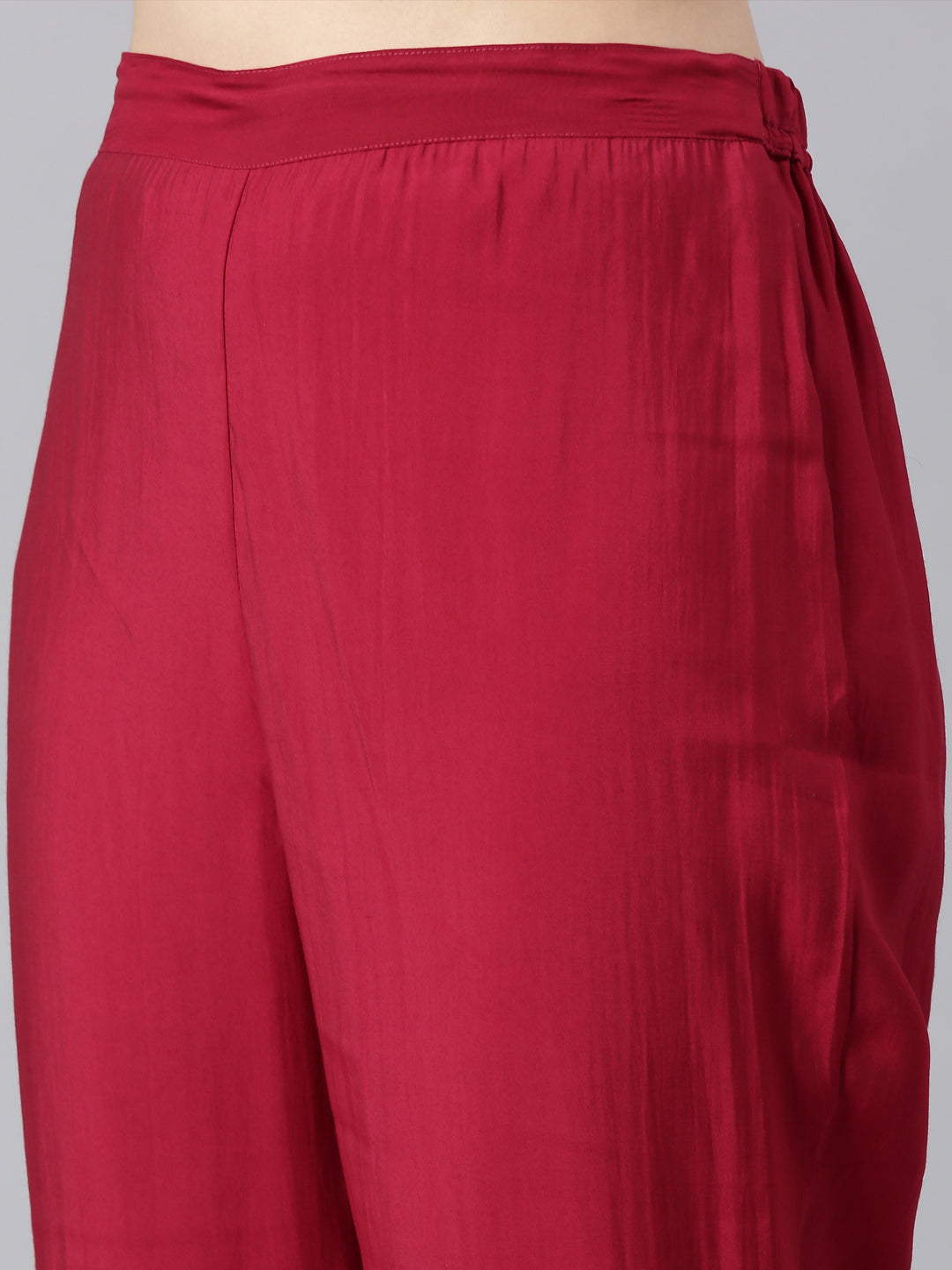 Neerus Pink cotton panelled straight kurta set - detail view 3