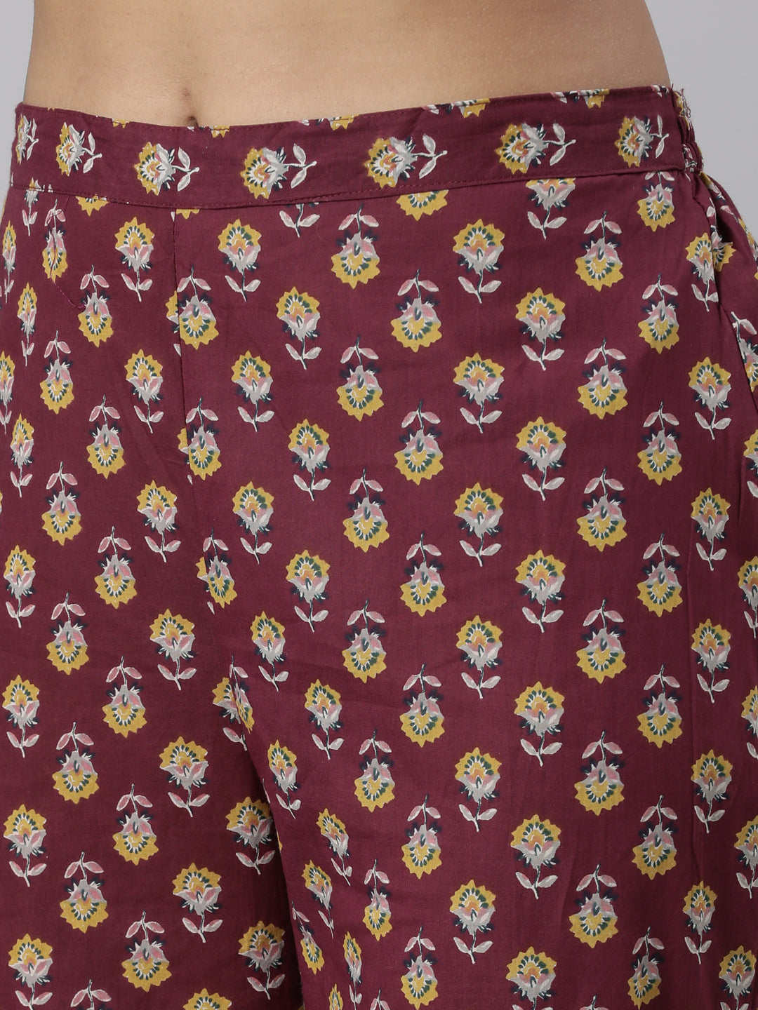 Neerus Purple printed straight suit set - detail view 4