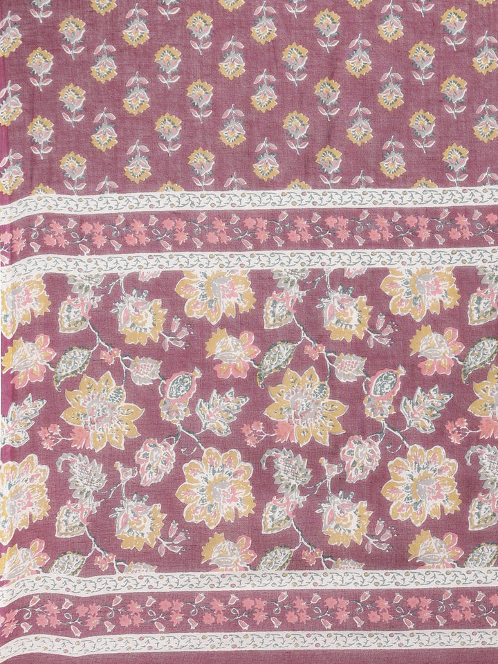 Neerus Purple printed straight suit set - detail view 5