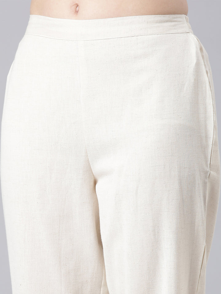 Neerus Black Printed Straight Kurta and Trousers