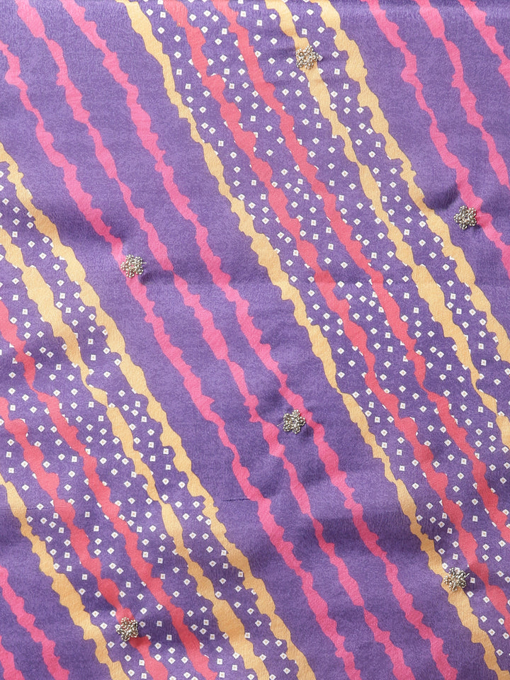 Neerus Purple Solid Straight Kurta and Trousers With Dupatta