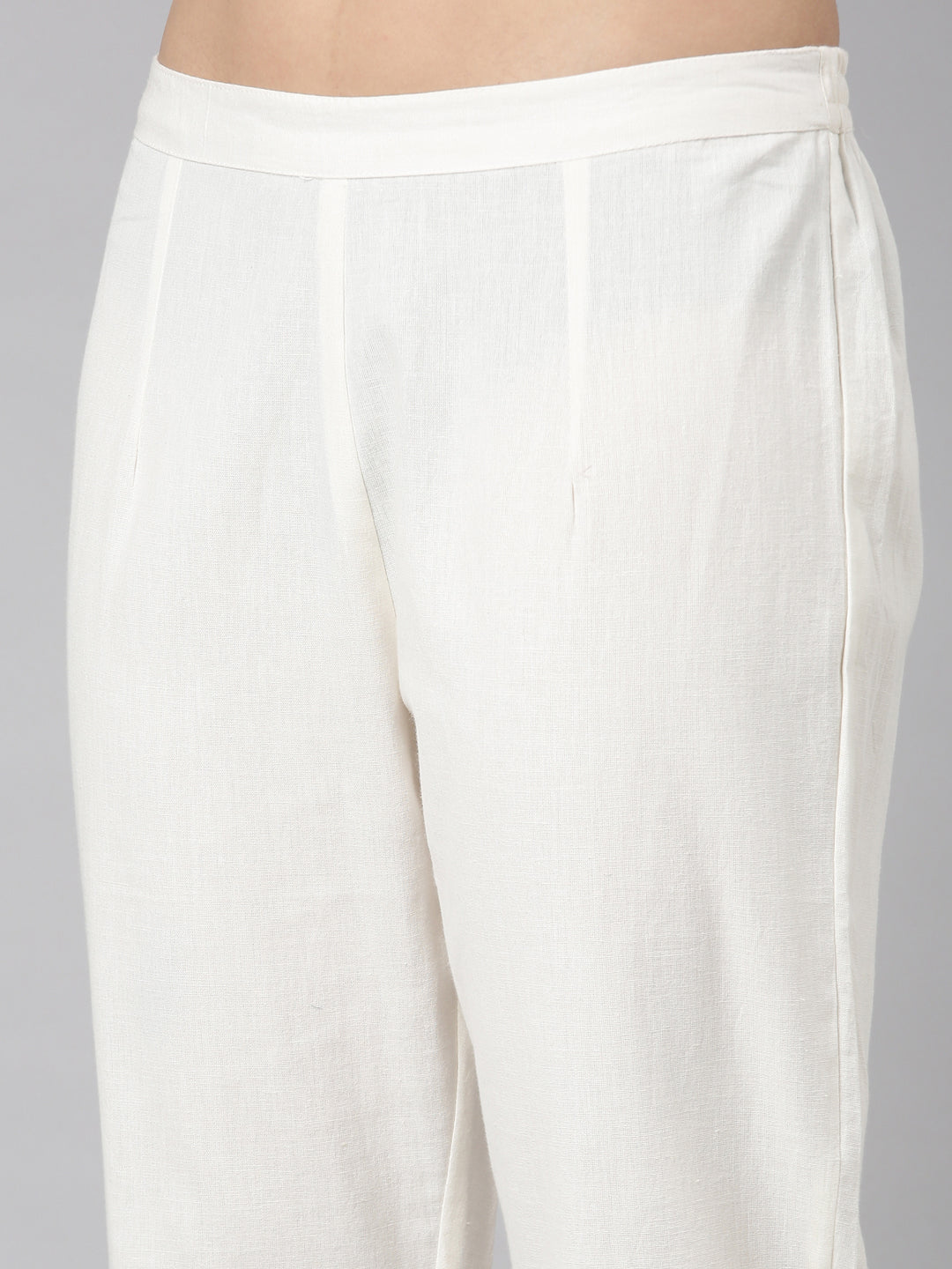 Neerus Green Regular Straight Solid Kurta And  Trousers