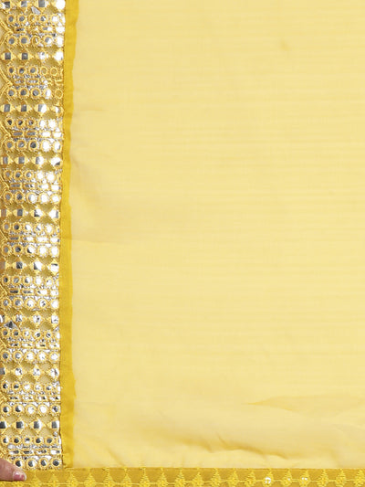 Neerus Green Solid Straight Kurta and Trousers With Dupatta