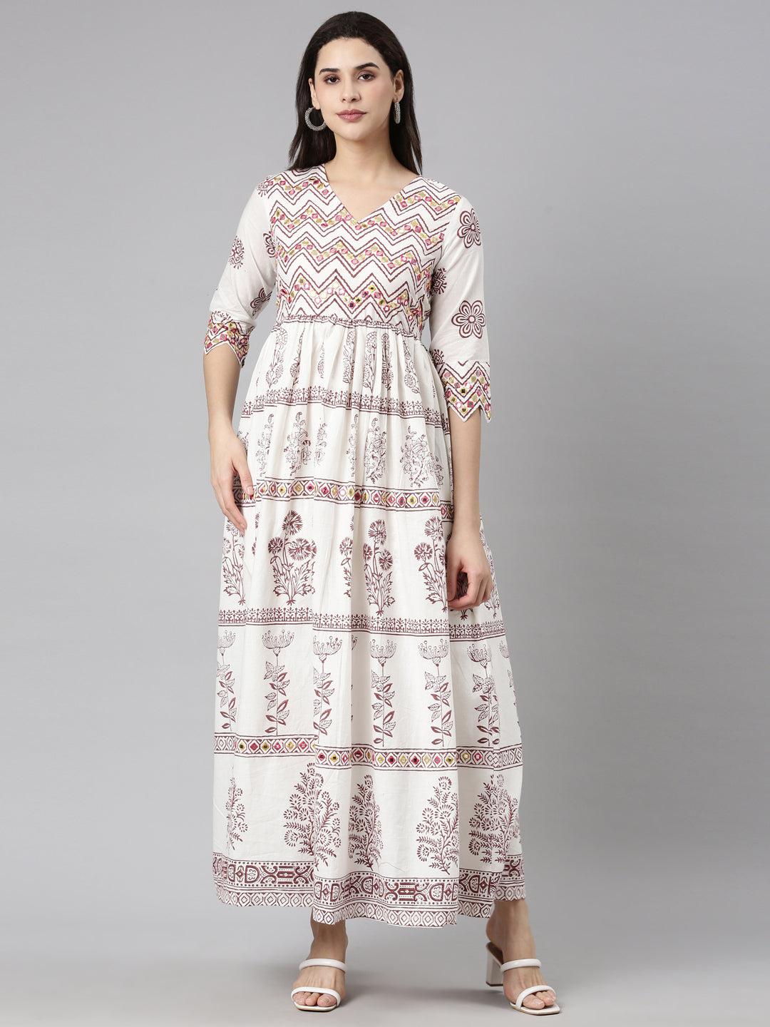 slim fit dress slacks Flounce Hem Long Sleeve Midi Dress – bebe main image 0