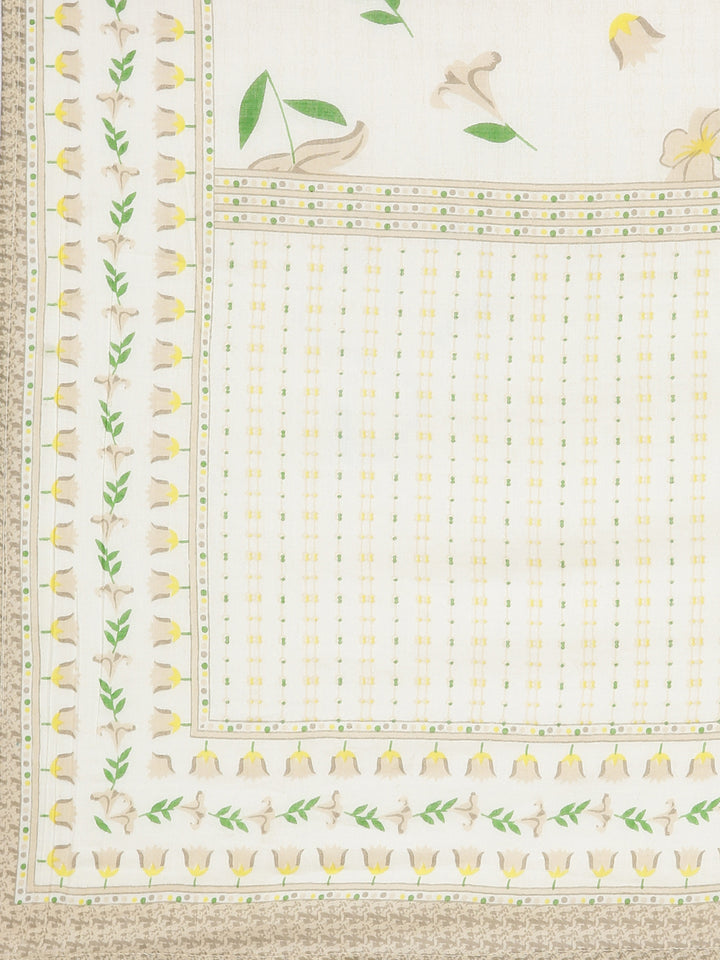 Neerus White printed straight suit set - detail view 4
