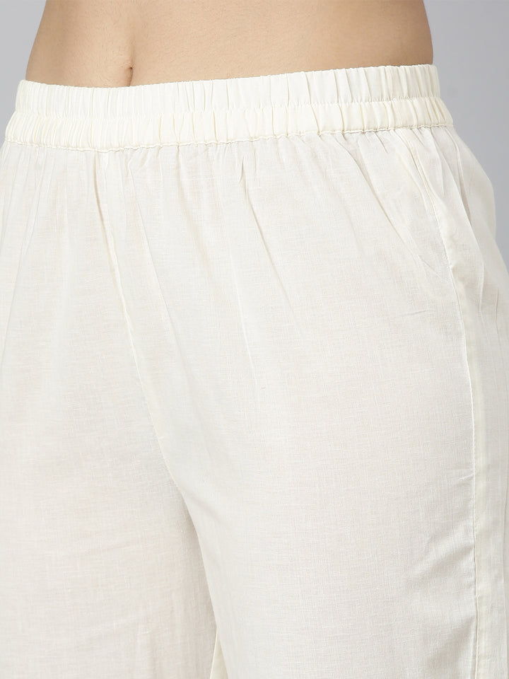 Neerus Beige cotton printed suit set - detail view 3