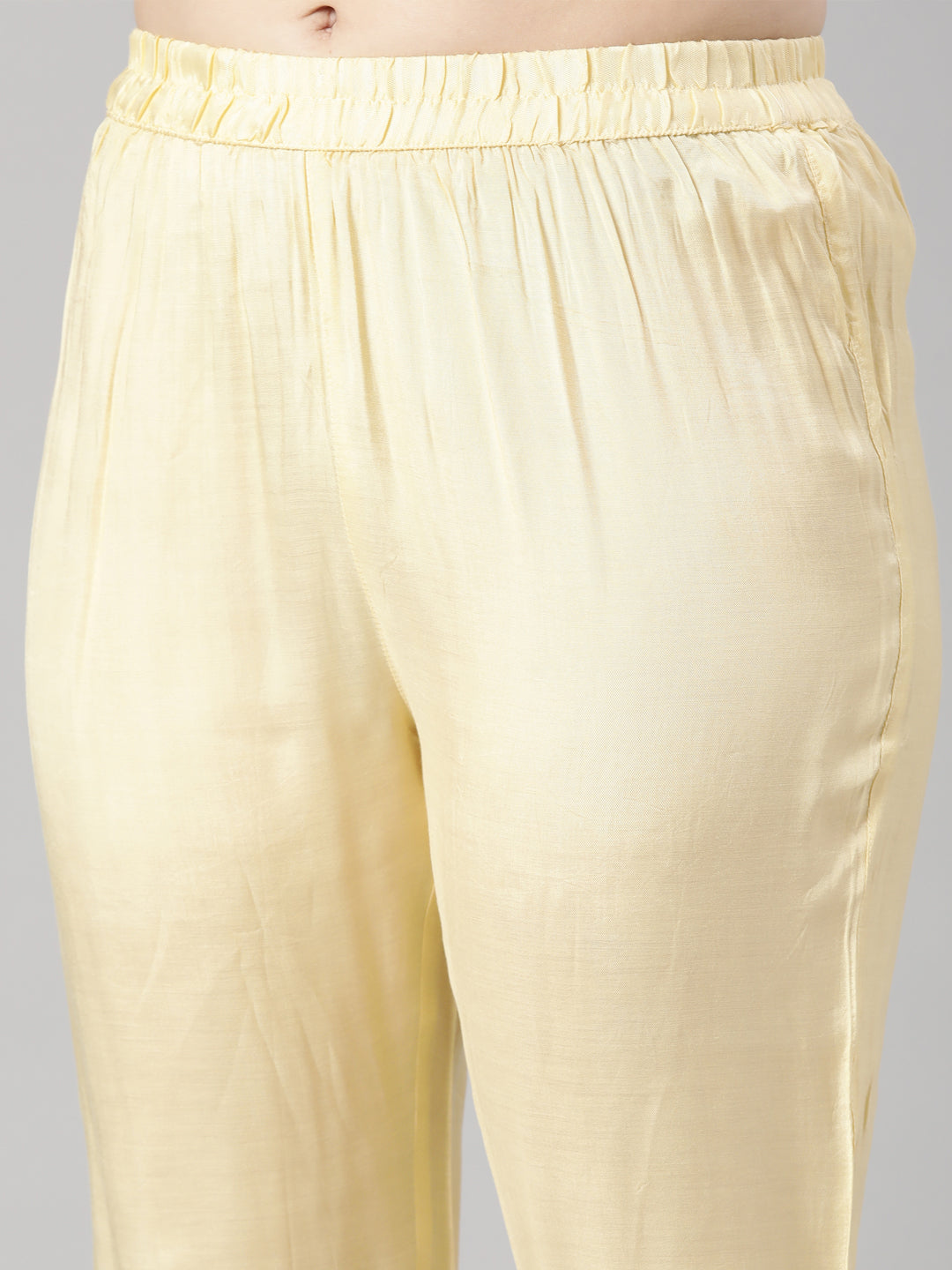 Neerus Yellow Regular Straight Floral Readymade suits