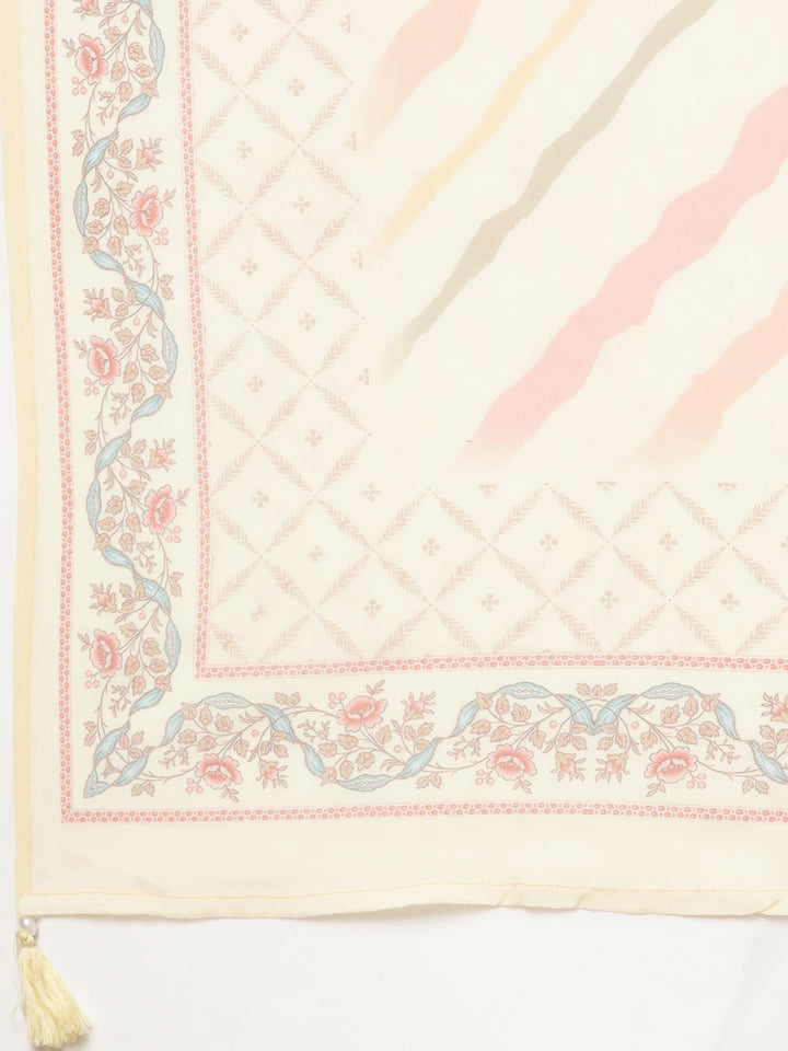 Neerus Yellow Regular Straight Floral Readymade suits