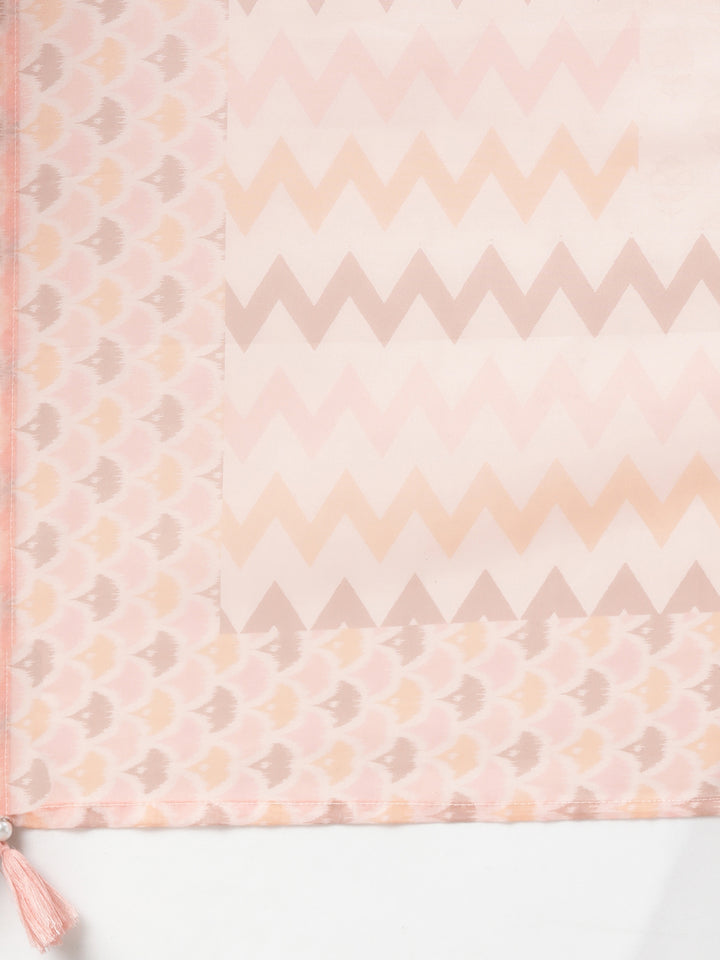 Neerus Orange printed floral suit set - detail view 3