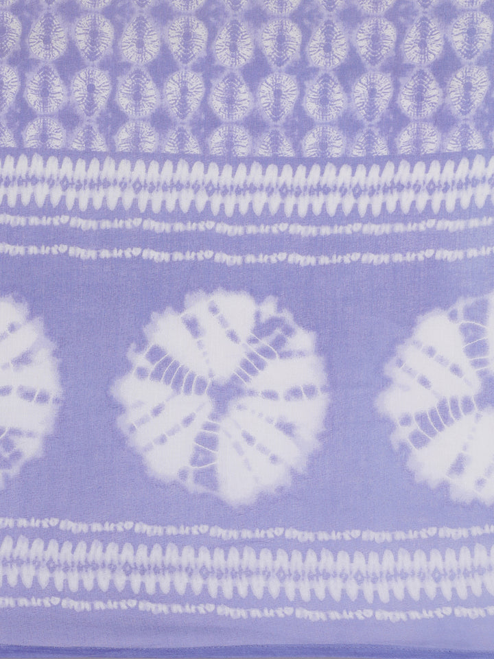 Neerus Lavender Printed Straight Kurta and Trousers With Dupatta