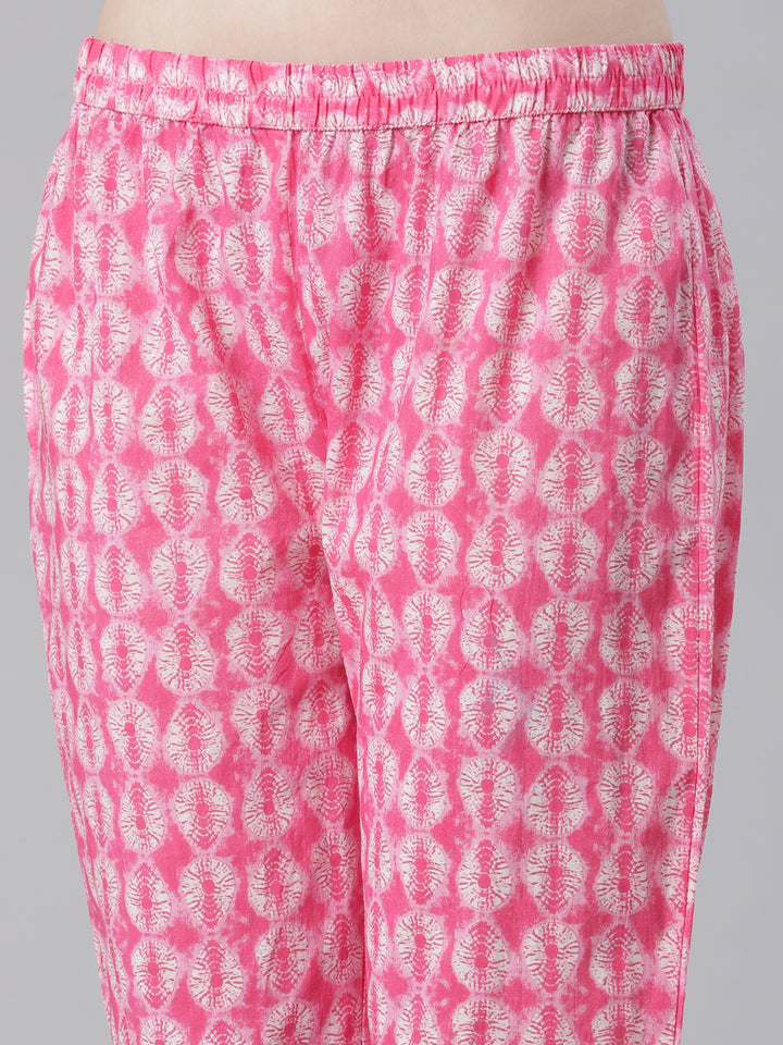 Neerus Maroon Printed Straight Kurta and Trousers With Dupatta