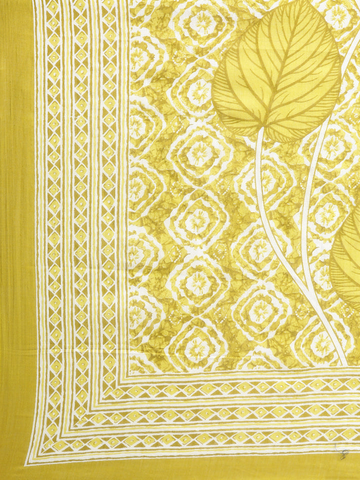 Neerus Lime green Printed Anarkali Kurta and Trousers With Dupatta