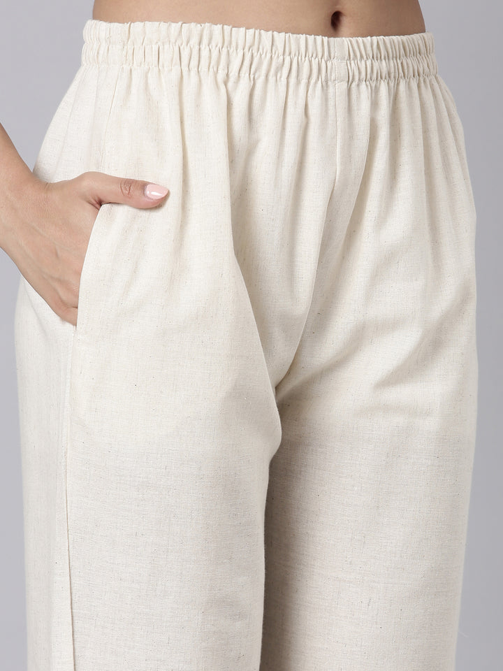 Neerus Pink Printed Straight Kurta and Trousers