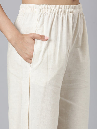 Neerus Yellow Printed Straight Kurta and Trousers
