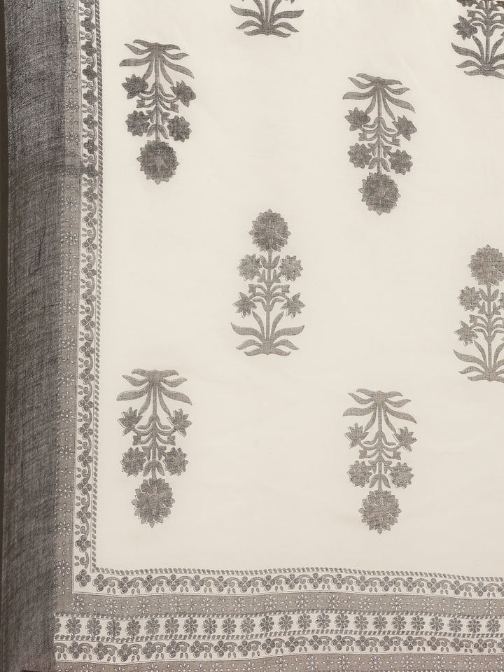 Black Chikan Anarkali Three Piece Suit Set