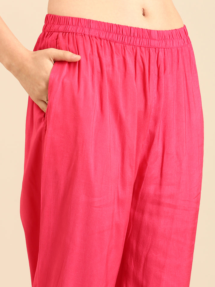 Rani crepe digital printed hand embroidery three piece suit set