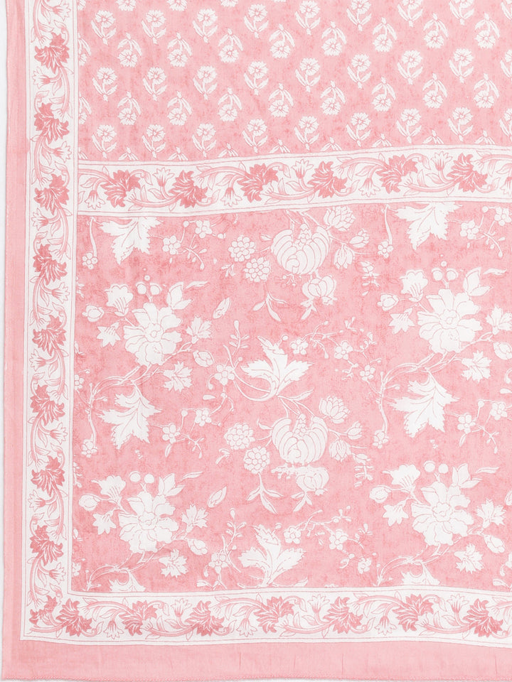 Neerus Pink cotton printed suit set - detail view 5
